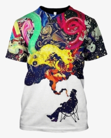 Gearhuman 3d Man Smoking Outerspace Custom T-shirt - Artistic T Shirts Men, HD Png Download, Transparent PNG