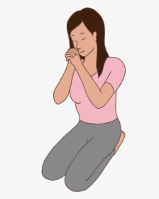 A Woman Praying - Cartoon, HD Png Download, Transparent PNG