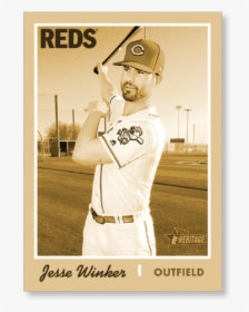 Jesse Winker 2019 Heritage Baseball Base Poster Gold - Vintage Base Ball, HD Png Download, Transparent PNG
