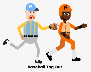 Baseball Tag Out - Cartoon, HD Png Download, Transparent PNG
