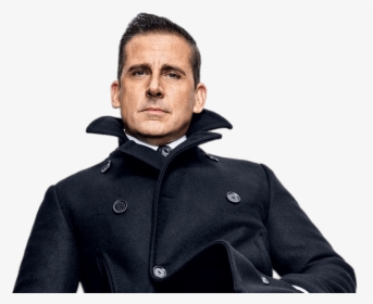 Steve Carell Posing For Gq - Popped Collar Peacoat, HD Png Download, Transparent PNG