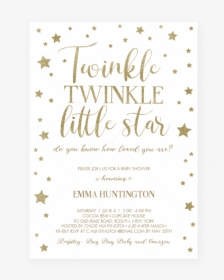 Twinkle Twinkle Little Star Baby Shower Invitation - Paper, HD Png Download, Transparent PNG