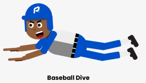 Baseball Dive - Cartoon, HD Png Download, Transparent PNG