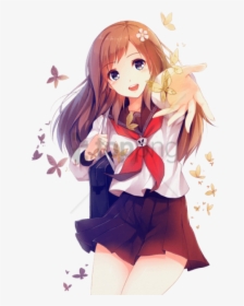 Anime Girl School Uniform, HD Png Download, Transparent PNG