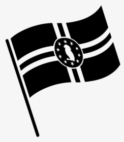 Flag Of Dominica Rubber Stamp - Black And White Barbados Flag, HD Png Download, Transparent PNG
