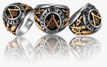 College Style 18k Gold Freemason Ring, HD Png Download, Transparent PNG