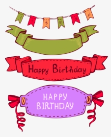 Bunting Vector Red - Digital Background Banner Happy Birthday, HD Png Download, Transparent PNG