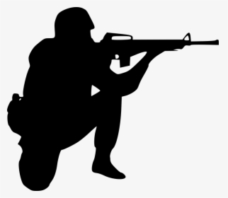 Gun Shooting Png - Black And White Soldier, Transparent Png, Transparent PNG