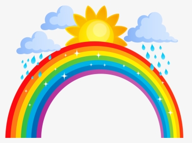 Transparent Sun Behind Clouds Clipart - Rainbow Unicorn Pictures Cartoon, HD Png Download, Transparent PNG