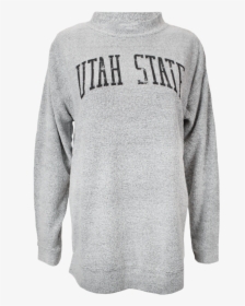 Utah State Ladies Turtleneck Sweater Light Gray - Long-sleeved T-shirt, HD Png Download, Transparent PNG