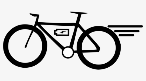 Line Art,cycling,bicycle Handlebar - Electric Bike Clipart Transparent, HD Png Download, Transparent PNG