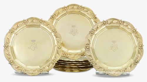 Royal Chrysanthemum Silver Gilt Salad Plates By Tiffany - Serving Tray, HD Png Download, Transparent PNG