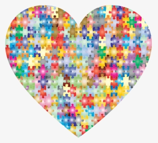 Transparent Volunteers Clipart - Colourful Puzzle Piece Heart, HD Png Download, Transparent PNG