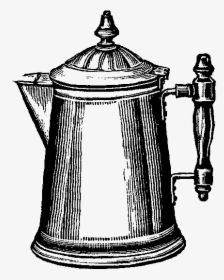 Copper Coffee Pot Vintage Illustration - Sketch Of Coffee Pot, HD Png Download, Transparent PNG