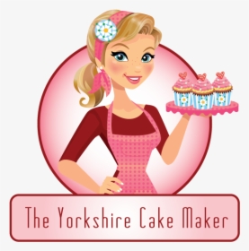 The Yorkshire Cake Maker Logo - Cartoon Girl With Cupcake, HD Png Download, Transparent PNG