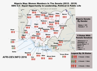Nigeria Map Women In Senate, HD Png Download, Transparent PNG