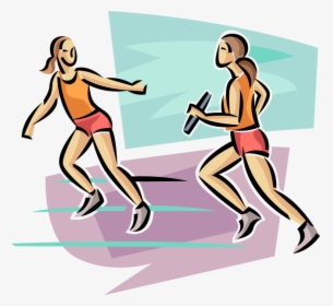 Vector Illustration Of Track And Field Athletic Sport - Track And Field Relay Clipart, HD Png Download, Transparent PNG