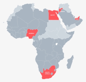 Egypt And South Africa Leaves Nigeria, The Third Of - Middle East And Africa Map Png, Transparent Png, Transparent PNG