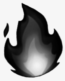 #fire #emoji #fireemoji #black #aesthetic #badass #baddie - Fire Emoji Black And White, HD Png Download, Transparent PNG