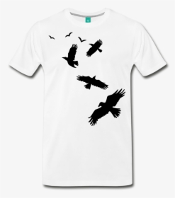 Men S Flying Crows 100% Cotton T-shirt - Loggerhead Shrike, HD Png Download, Transparent PNG