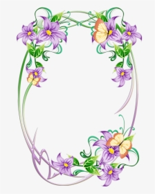 Graphic Royalty Free Stock Png Marcos Frame - Purple Flowers With Vines Logo, Transparent Png, Transparent PNG