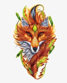 Art Symbol Fox Magic Drawing Hand-painted Clipart - Colorful Fox, HD Png Download, Transparent PNG