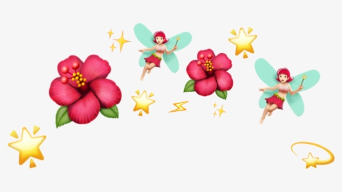 Flower Crown Fairy Star Shine Tumblr Cute Red Emoji - Flower Crown Emoji Png, Transparent Png, Transparent PNG