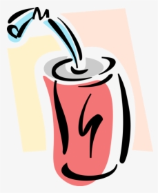 Vector Illustration Of Soda Pop Soft Drink Refreshment - Soda Can Clip Art, HD Png Download, Transparent PNG