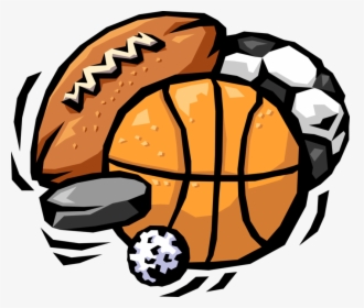 Vector Illustration Of Sports Balls With Football, - Sport Balls Cartoon Png, Transparent Png, Transparent PNG