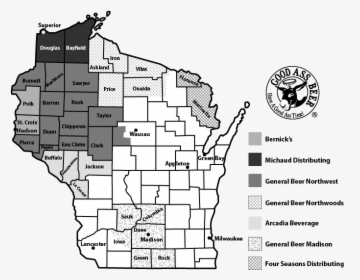 Wisconsin Distribution Map For Good Ass Beer - Dane County, HD Png Download, Transparent PNG