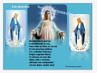 8 De Diciembre Dia De La Inmaculada Concepcion De Maria - Blessed Virgin Mary Hd, HD Png Download, Transparent PNG