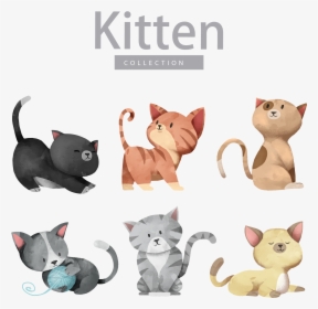 Cat Dog Kitten Illustration - Cat Cute Cartoon Png, Transparent Png, Transparent PNG