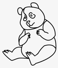 Vector Illustration Of Chinese Giant Panda Bear Endangered - Line Art, HD Png Download, Transparent PNG