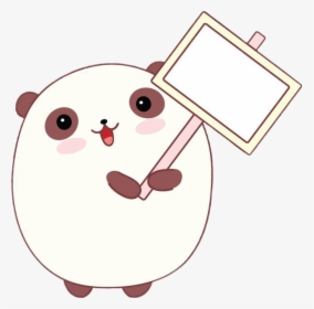 Panda Sign Blanksign Frame Cute Kawaii Chibistyle Chibi, HD Png Download, Transparent PNG