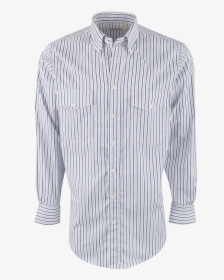White With Gray And Blue Stripe Shirt - Formal Wear, HD Png Download, Transparent PNG