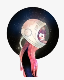 Transparent Tumblr Watercolor Png - Astronauta Girl, Png Download, Transparent PNG