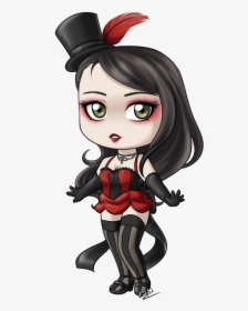 Clip Art Cartoon Characters With Black Hair - Chibi Burlesque, HD Png Download, Transparent PNG