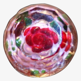 Diminutive Faceted Glass Ball Button With Rose Inside, HD Png Download, Transparent PNG