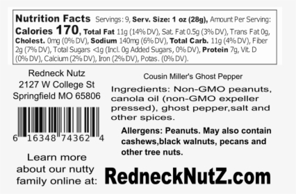 Cousin Miller S Ghost Pepper Peanuts Nutrition And - Especial Para El Desarrollo Agropecuario Feda, HD Png Download, Transparent PNG