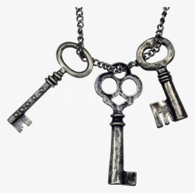Burnished Silver Keys Necklace - Silver Key Jewelry, HD Png Download, Transparent PNG