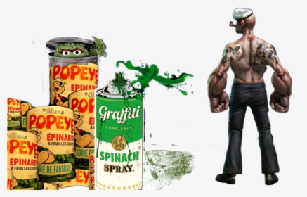 #popeye #popeyethesailorman #spinach #can #graffiti - Popeye Action Figure Png, Transparent Png, Transparent PNG