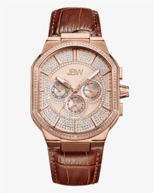 Jbw Orion J6342c Rosegold Brown Leather Diamond Watch - Jbw Orion, HD Png Download, Transparent PNG