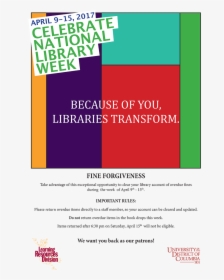 Celebrate National Library Week April 9-15, - Graphic Design, HD Png Download, Transparent PNG