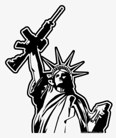 Transparent Small American Flag Png - Statue Of Liberty With Ar, Png Download, Transparent PNG