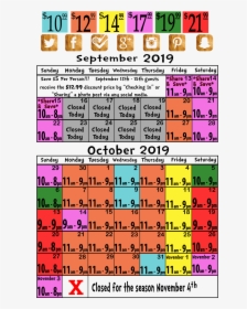 Calendar Price And Hours Of Operation For 2019 Bengtson - Bengtson's Pumpkin Farm And Fall Fest, HD Png Download, Transparent PNG