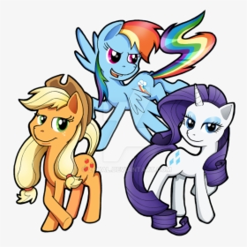 My Little Pony Applejack Rainbow Dash Rarity By Zphal - My Little Pony Applejack Rainbow Dash And Rarity, HD Png Download, Transparent PNG