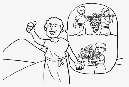 Bible Comic Characters Clip Art - 12 Spies In Canaan Coloring Page, HD Png Download, Transparent PNG