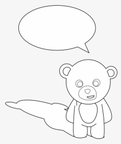 Stellaris Cute Teddy Bear Black White Line Art Tattoo - Cartoon, HD Png Download, Transparent PNG