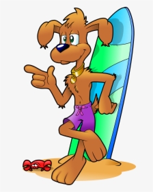 Dog Surfboard - Surfing Dog Clip Art, HD Png Download, Transparent PNG