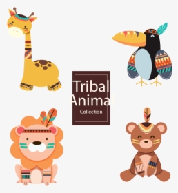 Transparent Tribe Clipart - Tribal Animals Cartoon Png, Png Download, Transparent PNG